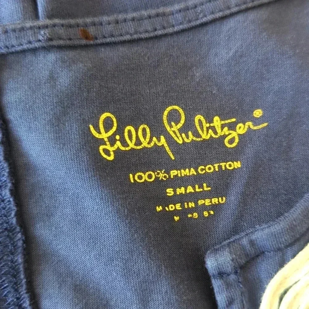 Lilly Pulitzer Brewster Blue White T Shirt Dress - Picture 6 of 6